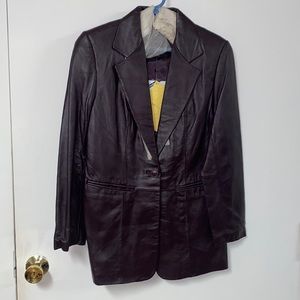 Denim&co eggplant leather jacket